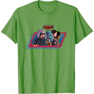 imageStar Wars Skeleton Crew Destination Unknown Retro Line Up TShirtGrass Green