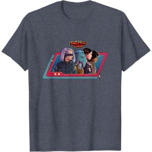 imageStar Wars Skeleton Crew Destination Unknown Retro Line Up TShirtHeather Blue