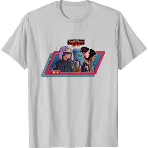 imageStar Wars Skeleton Crew Destination Unknown Retro Line Up TShirtSilver Grey