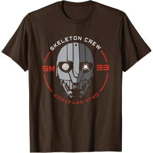 imageStar Wars Skeleton Crew SM33 Intrepid Droid Center Stamp TShirtBrown