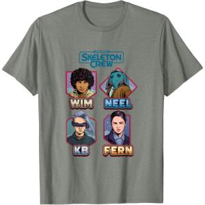 imageStar Wars Skeleton Crew Vintage Character Box Ups TShirtOlive Heather