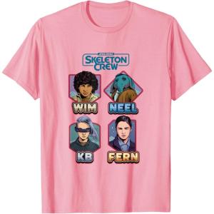 imageStar Wars Skeleton Crew Vintage Character Box Ups TShirtPink