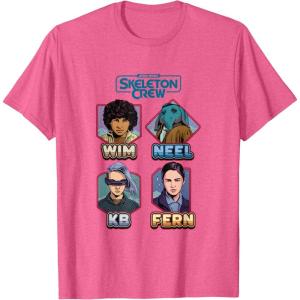 imageStar Wars Skeleton Crew Vintage Character Box Ups TShirtPink Heather