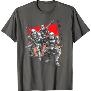 imageStar Wars Visions Anime The Duel Samurai Stormtrooper Trio TShirtAsphalt Grey