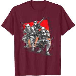 imageStar Wars Visions Anime The Duel Samurai Stormtrooper Trio TShirtBurgundy