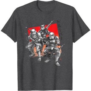 imageStar Wars Visions Anime The Duel Samurai Stormtrooper Trio TShirtDark Heather Grey