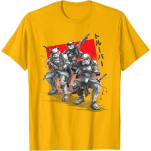 imageStar Wars Visions Anime The Duel Samurai Stormtrooper Trio TShirtGolden Yellow