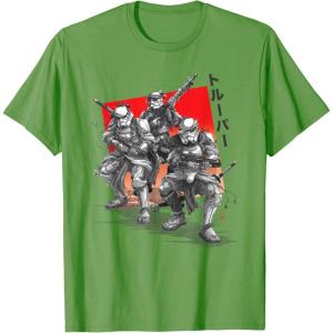imageStar Wars Visions Anime The Duel Samurai Stormtrooper Trio TShirtGrass Green