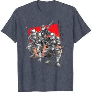 imageStar Wars Visions Anime The Duel Samurai Stormtrooper Trio TShirtHeather Blue