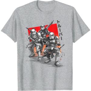 imageStar Wars Visions Anime The Duel Samurai Stormtrooper Trio TShirtHeather Grey