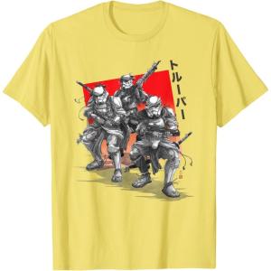 imageStar Wars Visions Anime The Duel Samurai Stormtrooper Trio TShirtLemon Yellow