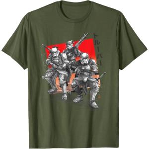 imageStar Wars Visions Anime The Duel Samurai Stormtrooper Trio TShirtOlive Green