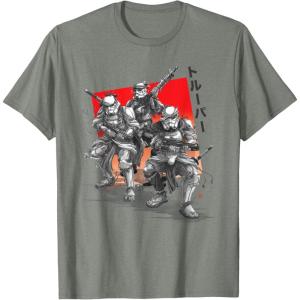 imageStar Wars Visions Anime The Duel Samurai Stormtrooper Trio TShirtOlive Heather