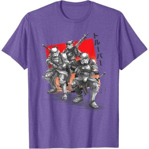 imageStar Wars Visions Anime The Duel Samurai Stormtrooper Trio TShirtPurple Heather