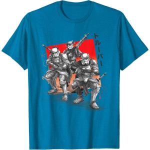 imageStar Wars Visions Anime The Duel Samurai Stormtrooper Trio TShirtSapphire Blue