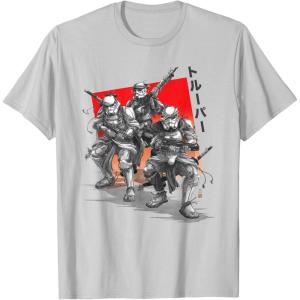 imageStar Wars Visions Anime The Duel Samurai Stormtrooper Trio TShirtSilver Grey