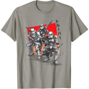 imageStar Wars Visions Anime The Duel Samurai Stormtrooper Trio TShirtSlate Grey