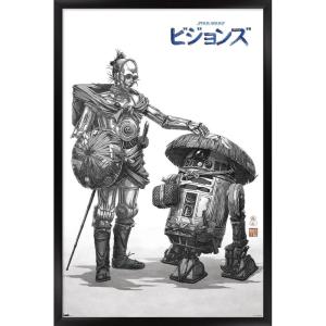 imageTrends International Star Wars Visions  Droids Wall Poster 34L x 224W Premium Unframed VersionBlack Framed Version