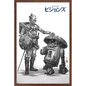 imageTrends International Star Wars Visions  Droids Wall Poster 34L x 224W Premium Unframed VersionMahogany Framed Version