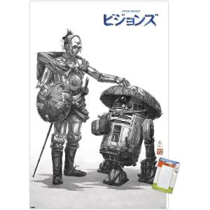imageTrends International Star Wars Visions  Droids Wall Poster 34L x 224W Premium Unframed VersionPremium Poster  Mount Bundle