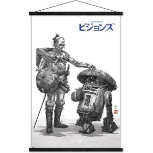 imageTrends International Star Wars Visions  Droids Wall Poster 34L x 224W Premium Unframed VersionPremium Print and Black Hanger Bundle