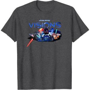 imageStar Wars Visions Group Shot Logo TShirtDark Heather Grey