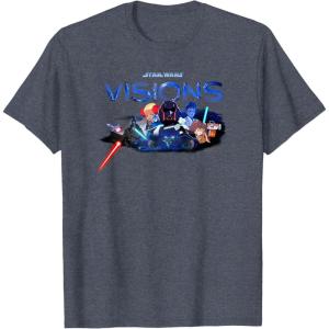 imageStar Wars Visions Group Shot Logo TShirtHeather Blue