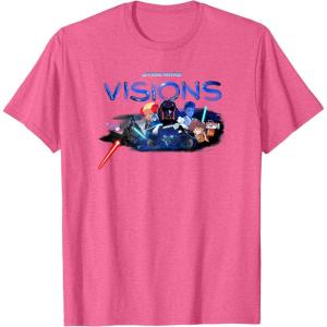 imageStar Wars Visions Group Shot Logo TShirtPink Heather
