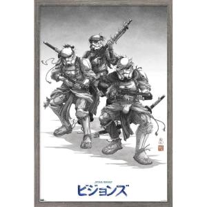 imageTrends International Star Wars Visions  Storm Troopers Wall Poster 34L x 224W Premium Unframed VersionBarnwood Framed Version