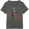 imageStar Wars Visions Anime The Duel Japanese Samurai Boba Fett TShirtAsphalt Grey
