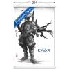 imageTrends International Star Wars Visions  Boba Wall Poster 34L x 224W Premium Unframed VersionPremium Print and White Hanger Bundle