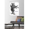 imageTrends International Star Wars Visions  Boba Wall Poster 34L x 224W Premium Unframed VersionPremium Print and White Hanger Bundle