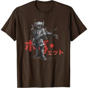 imageStar Wars Visions Anime The Duel Japanese Samurai Boba Fett TShirtBrown