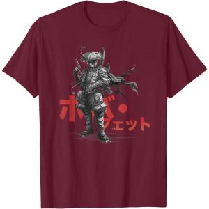 imageStar Wars Visions Anime The Duel Japanese Samurai Boba Fett TShirtBurgundy