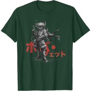 imageStar Wars Visions Anime The Duel Japanese Samurai Boba Fett TShirtDark Green