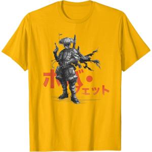 imageStar Wars Visions Anime The Duel Japanese Samurai Boba Fett TShirtGolden Yellow