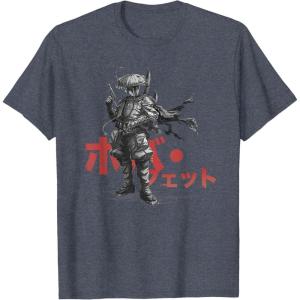 imageStar Wars Visions Anime The Duel Japanese Samurai Boba Fett TShirtHeather Blue