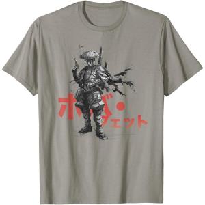 imageStar Wars Visions Anime The Duel Japanese Samurai Boba Fett TShirtSlate Grey