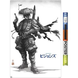 imageTrends International Star Wars Visions  Boba Wall Poster 34L x 224W Premium Unframed VersionPremium Poster  Clip Bundle