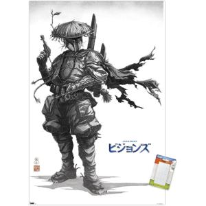 imageTrends International Star Wars Visions  Boba Wall Poster 34L x 224W Premium Unframed VersionPremium Poster  Mount Bundle