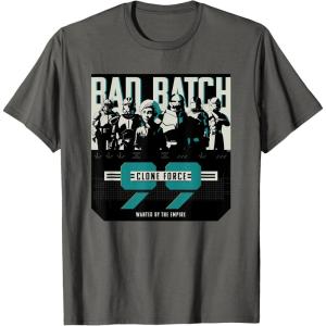 imageStar Wars The Bad Batch Clone Force 99 Wanted by the Empire TShirtAsphalt Grey