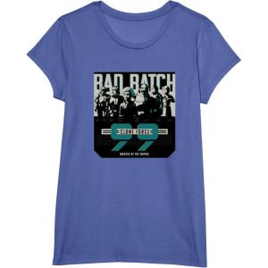imageStar Wars The Bad Batch Clone Force 99 Wanted by the Empire TShirtBright Blue Heather