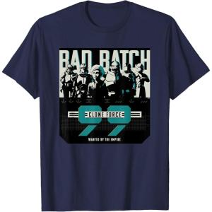 imageStar Wars The Bad Batch Clone Force 99 Wanted by the Empire TShirtNavy Blue