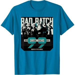 imageStar Wars The Bad Batch Clone Force 99 Wanted by the Empire TShirtSapphire Blue