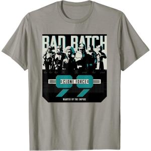 imageStar Wars The Bad Batch Clone Force 99 Wanted by the Empire TShirtSlate Grey