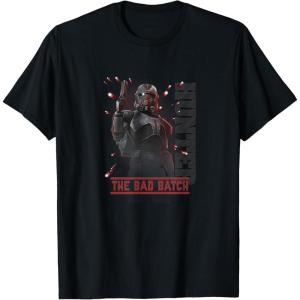 imageStar Wars The Bad Batch Hunter Portrait TShirtBlack