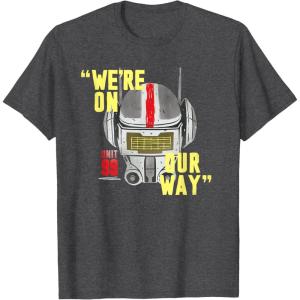 imageStar Wars The Bad Batch Tech Unit 99 Were On Our Way TShirtDark Heather Grey