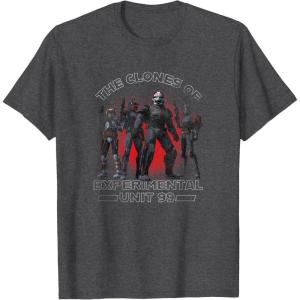 imageStar Wars The Bad Batch The Clones Of Experimental Unit 99 TShirtDark Heather Grey