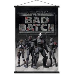 imageTrends International Star Wars The Bad Batch  Clone Force 99 Wall Poster with Magnetic FramePremium Print and Black Hanger Bundle