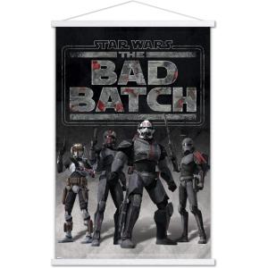 imageTrends International Star Wars The Bad Batch  Clone Force 99 Wall Poster with Magnetic FramePremium Print and White Hanger Bundle